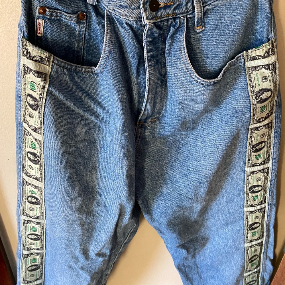 Rare vintage money manifesting high waisted jeans
